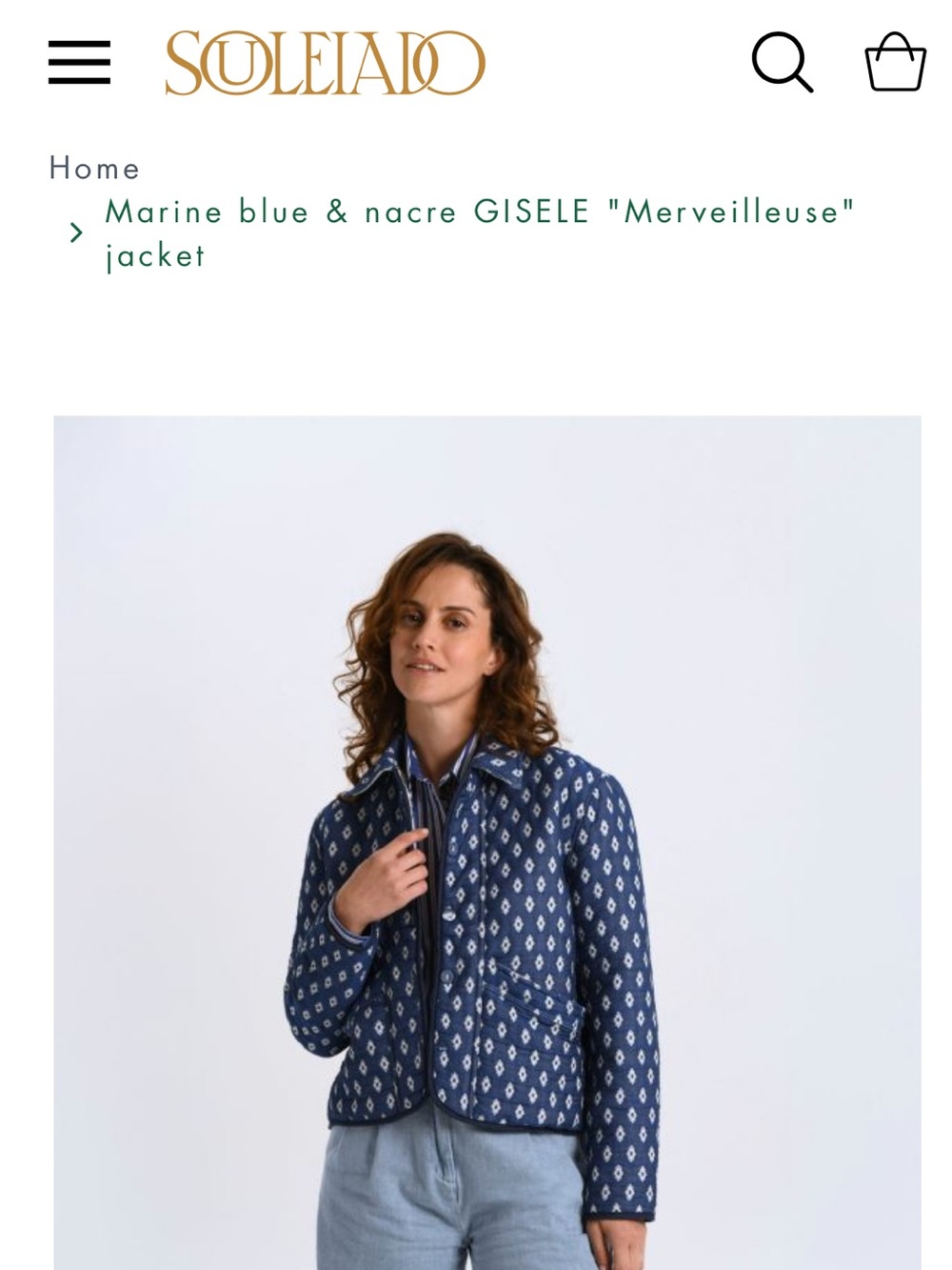 Souleiado- Navy blue & white GISELE "Merveilleuse" jacket